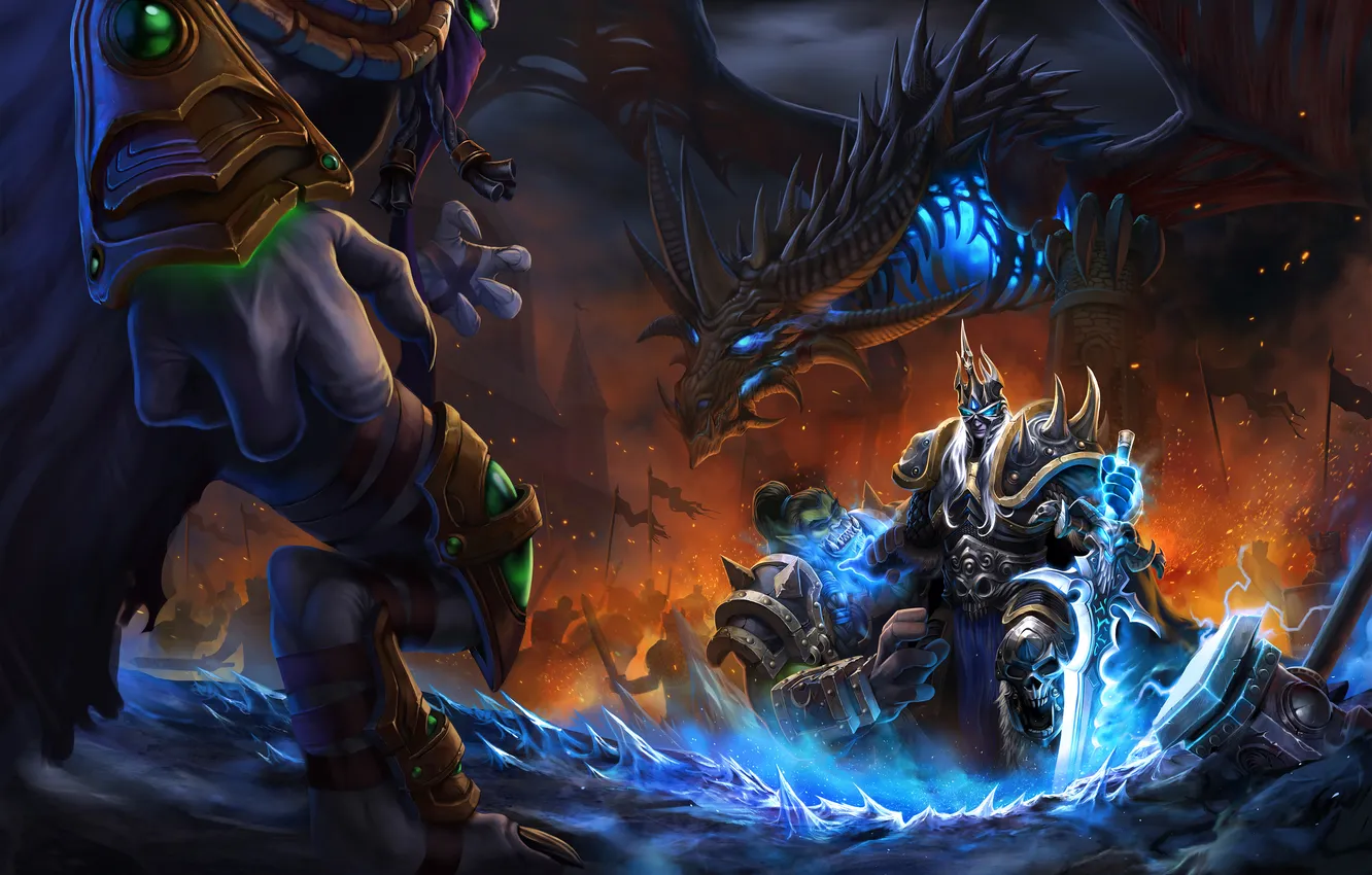 Photo wallpaper starcraft, warcraft, arthas, Zeratul, Thrall, Heroes of the Storm