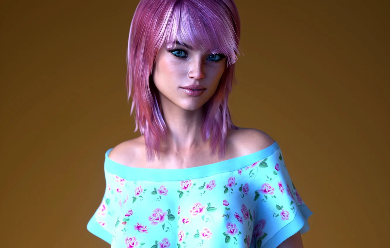 Photo wallpaper girl, background, makeup