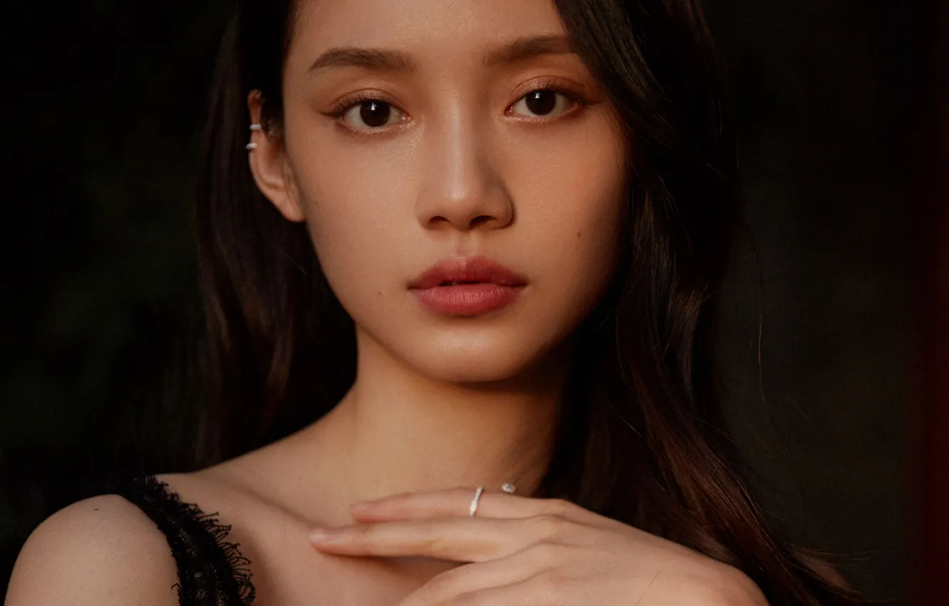 Photo wallpaper look, girl, model, portrait, Asian