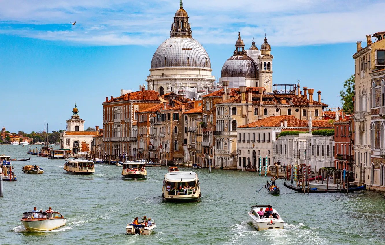 Photo wallpaper boat, home, Italy, Venice, Cathedral, Canale Grande