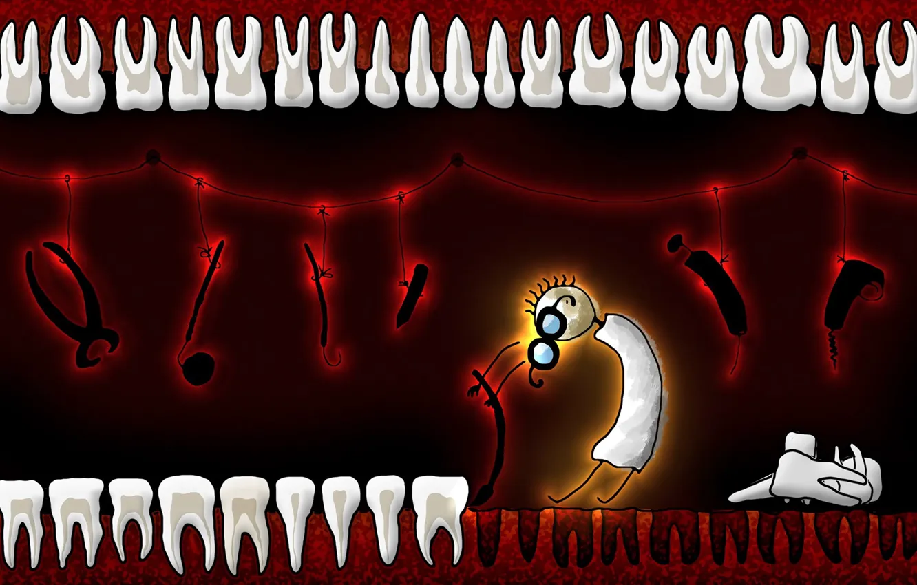 Photo wallpaper humor, teeth, dentist