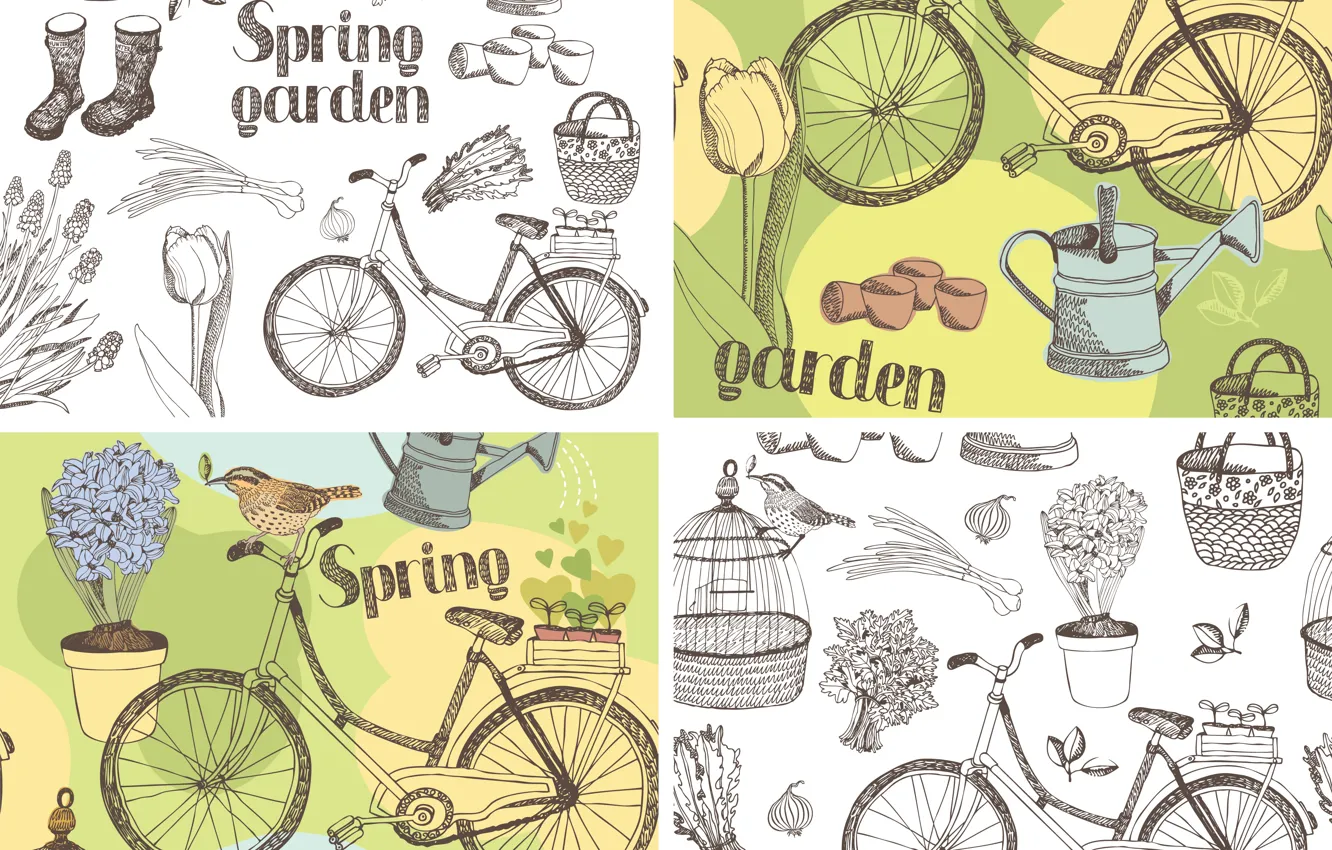 Photo wallpaper background, texture, vintage, flowers