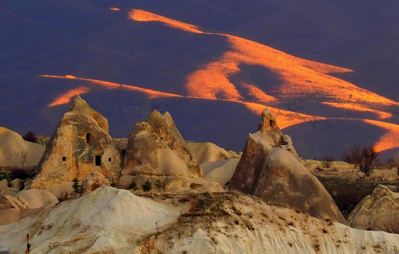 Photo wallpaper landscape, nature, rocks, Turkey, Cappadocia, Love Valley, Valley of Love