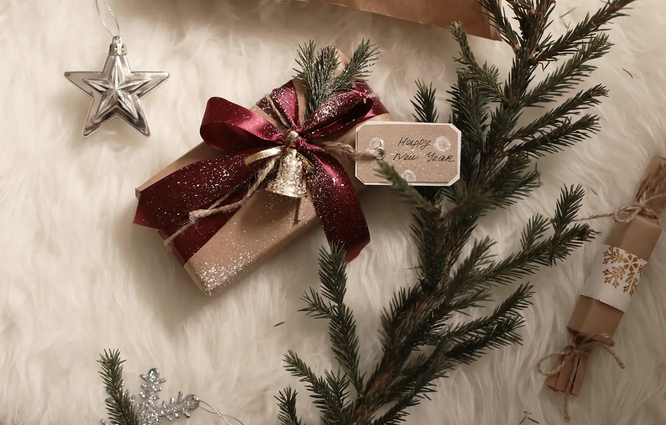 Photo wallpaper tree, New Year, Christmas, merry christmas, gift, decoration, xmas, holiday celebration