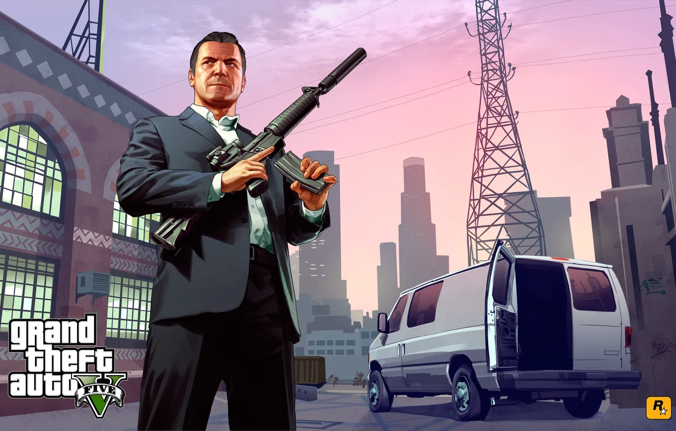Photo wallpaper weapons, machine, Michael, Grand Theft Auto V, gta5, Los Santos