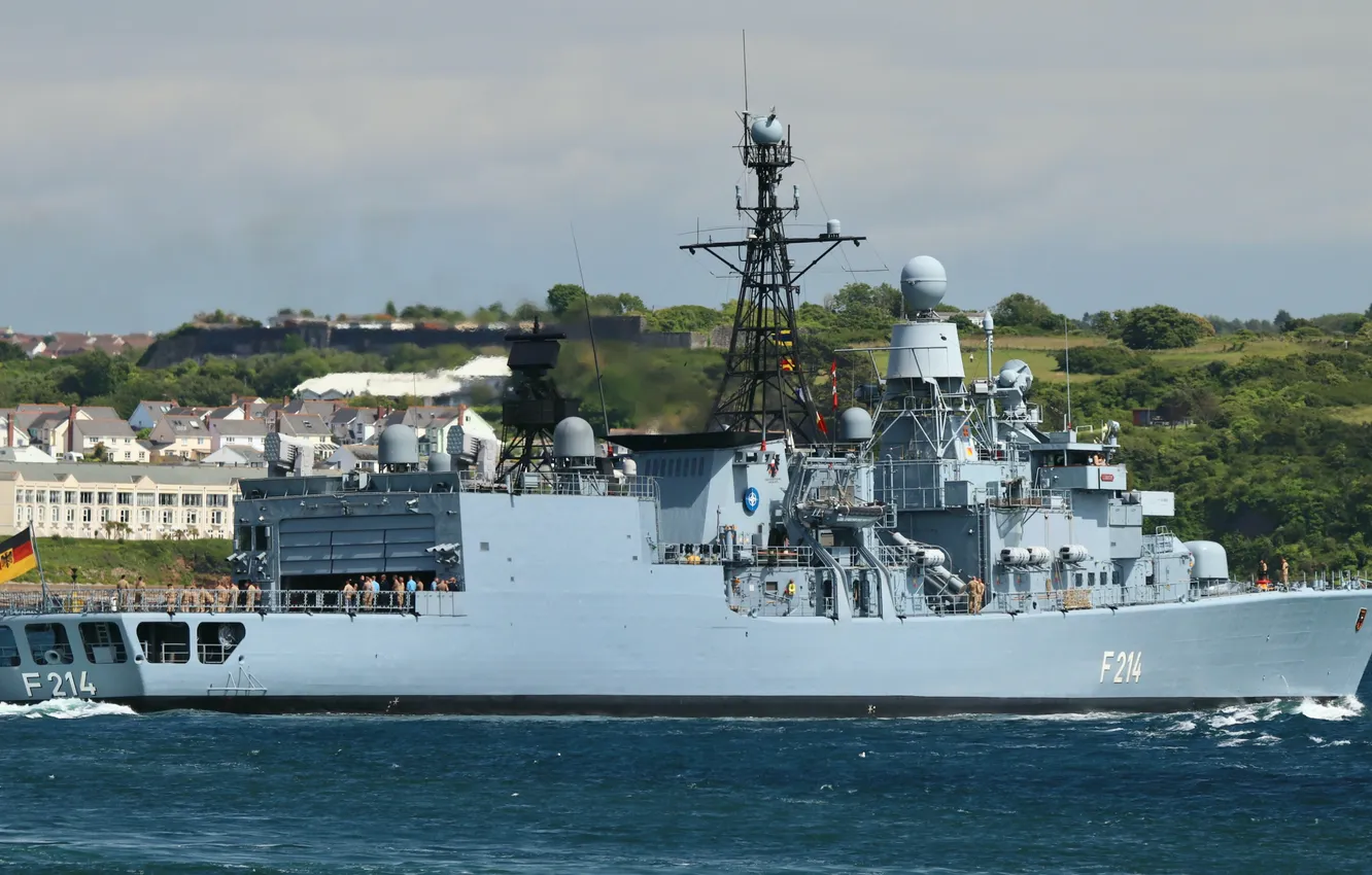 Photo wallpaper Corvette, The German Navy, FGS Lübeck