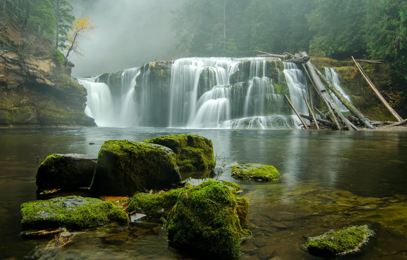 Photo wallpaper waterfall, Washington, Gifford Pinchot