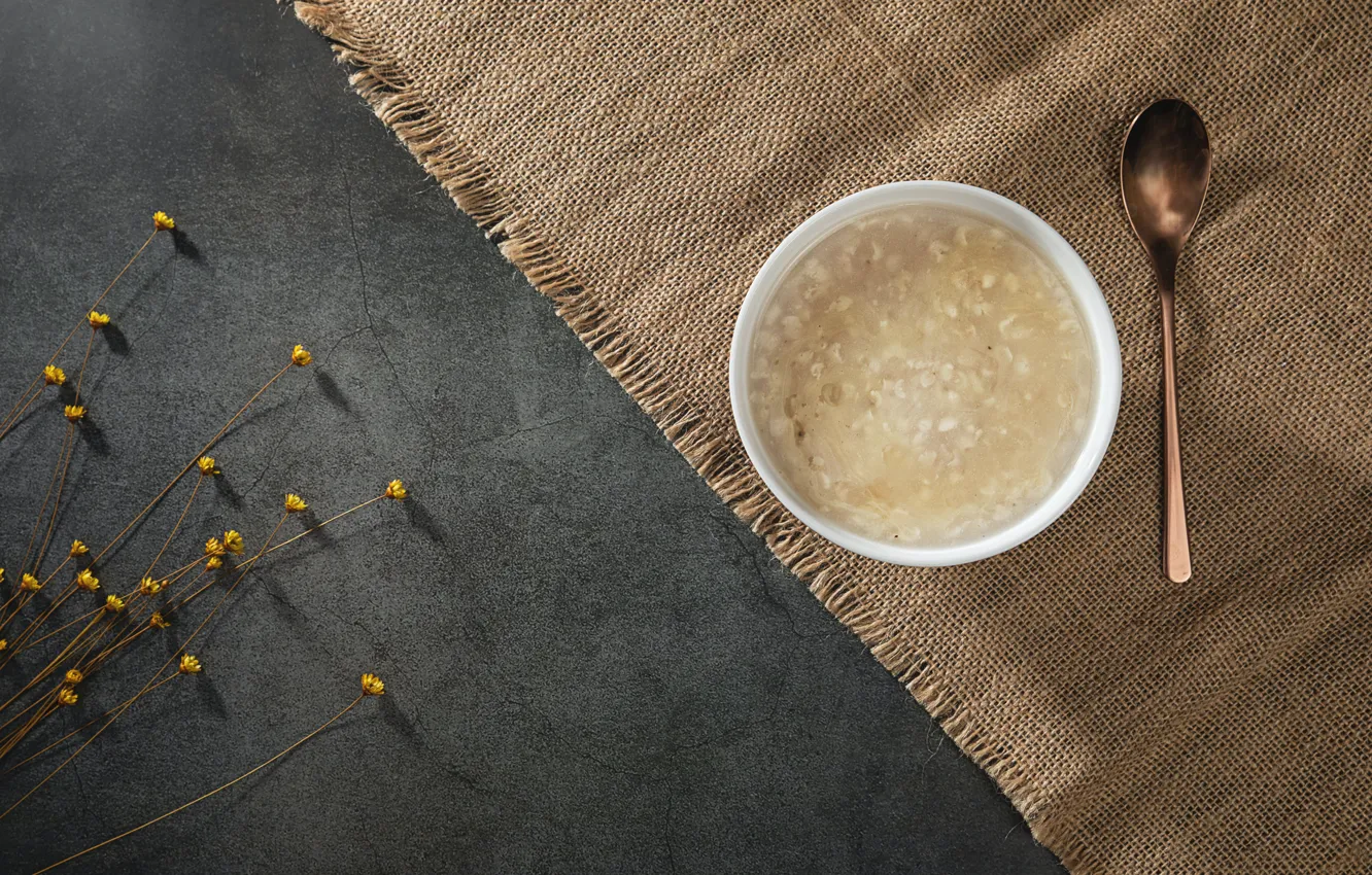 Photo wallpaper flowers, plant, food, fabric, barley, porridge, barley porridge