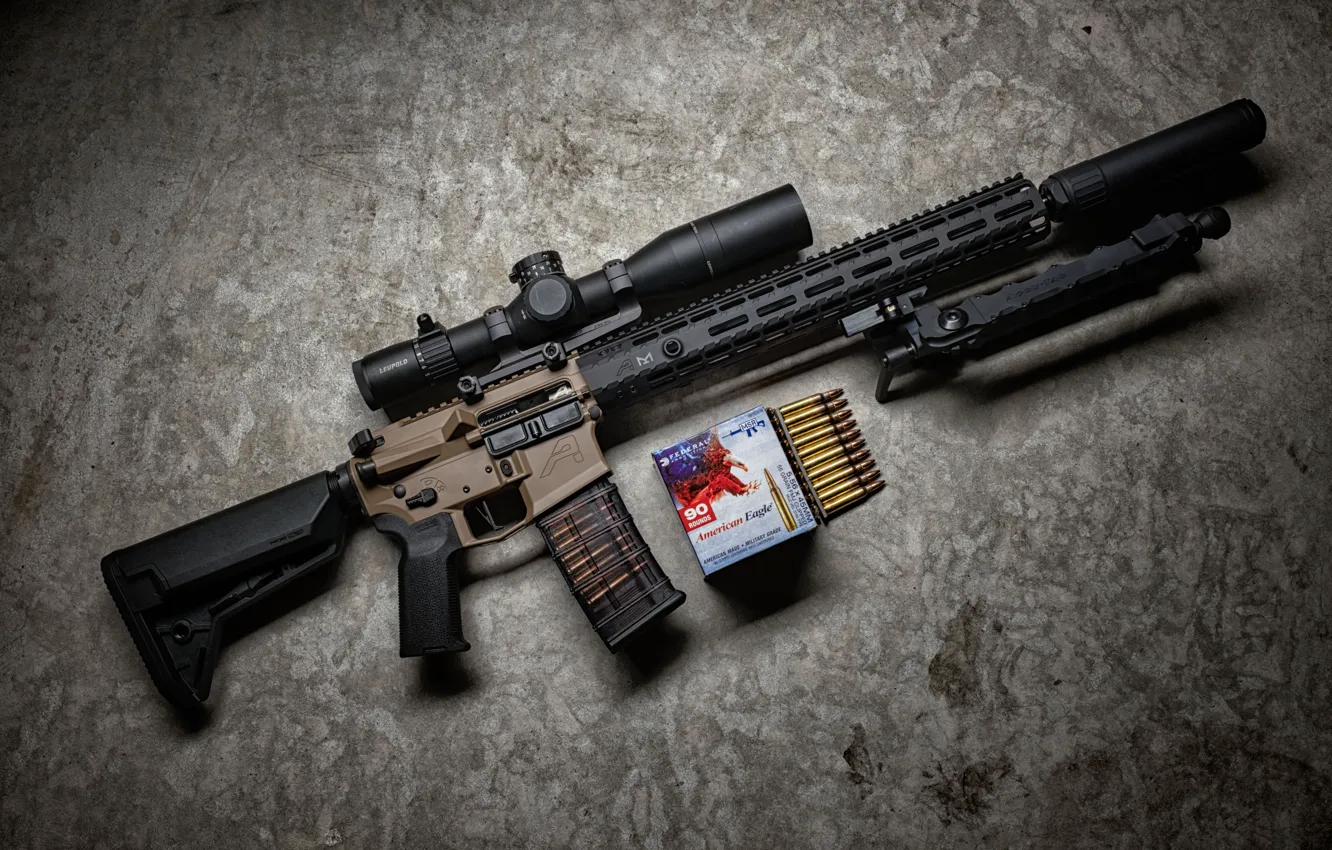 Photo wallpaper weapons, background, optics, carabiner, assault rifle