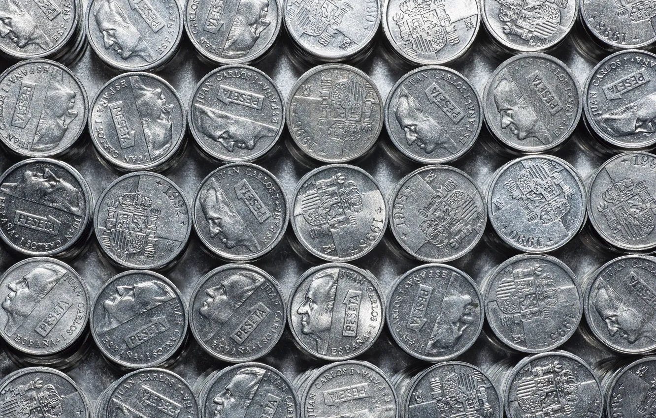 Photo wallpaper silver, peseta, moneda