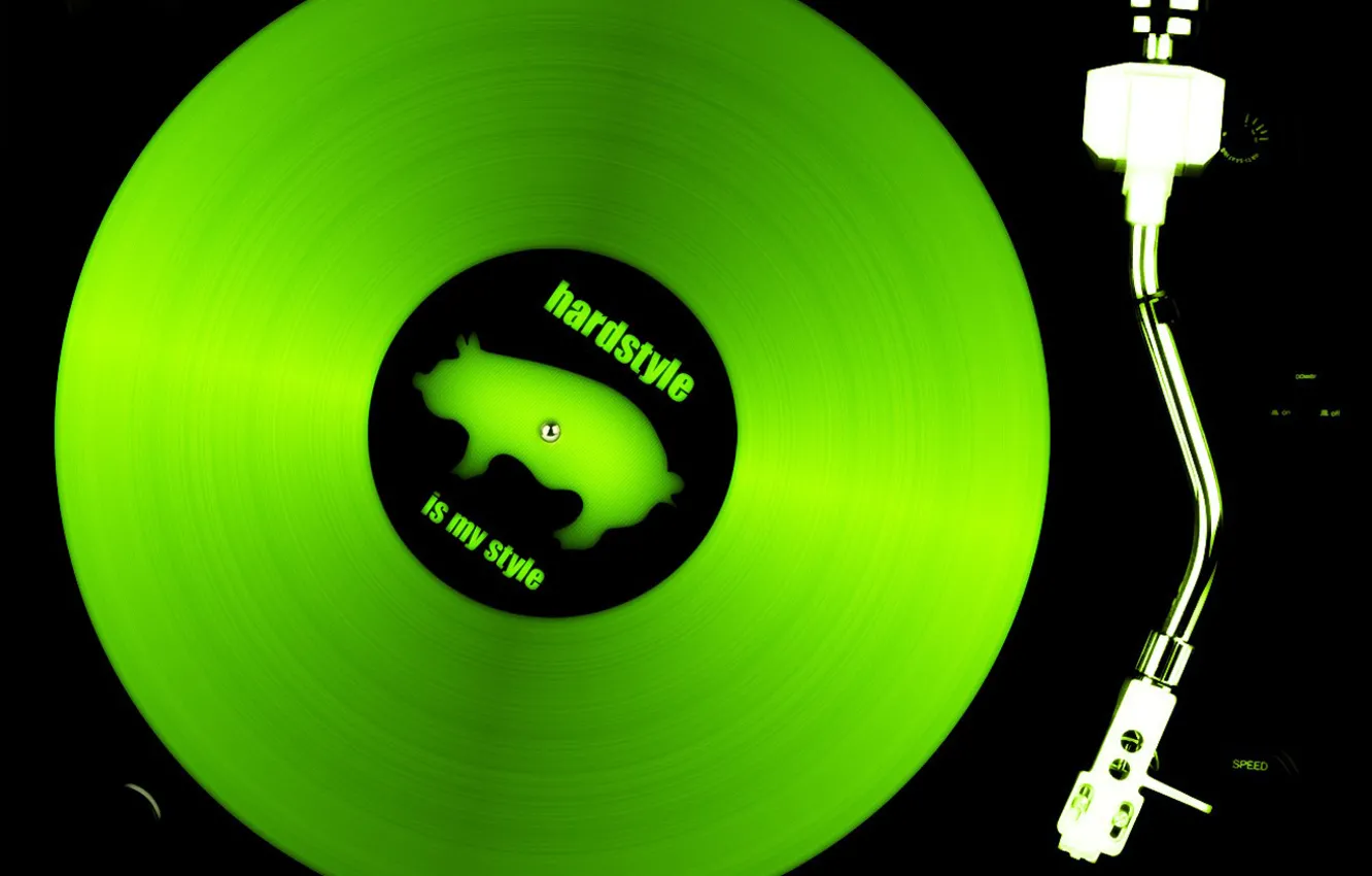 Photo wallpaper music, record, green, club, hardstyle