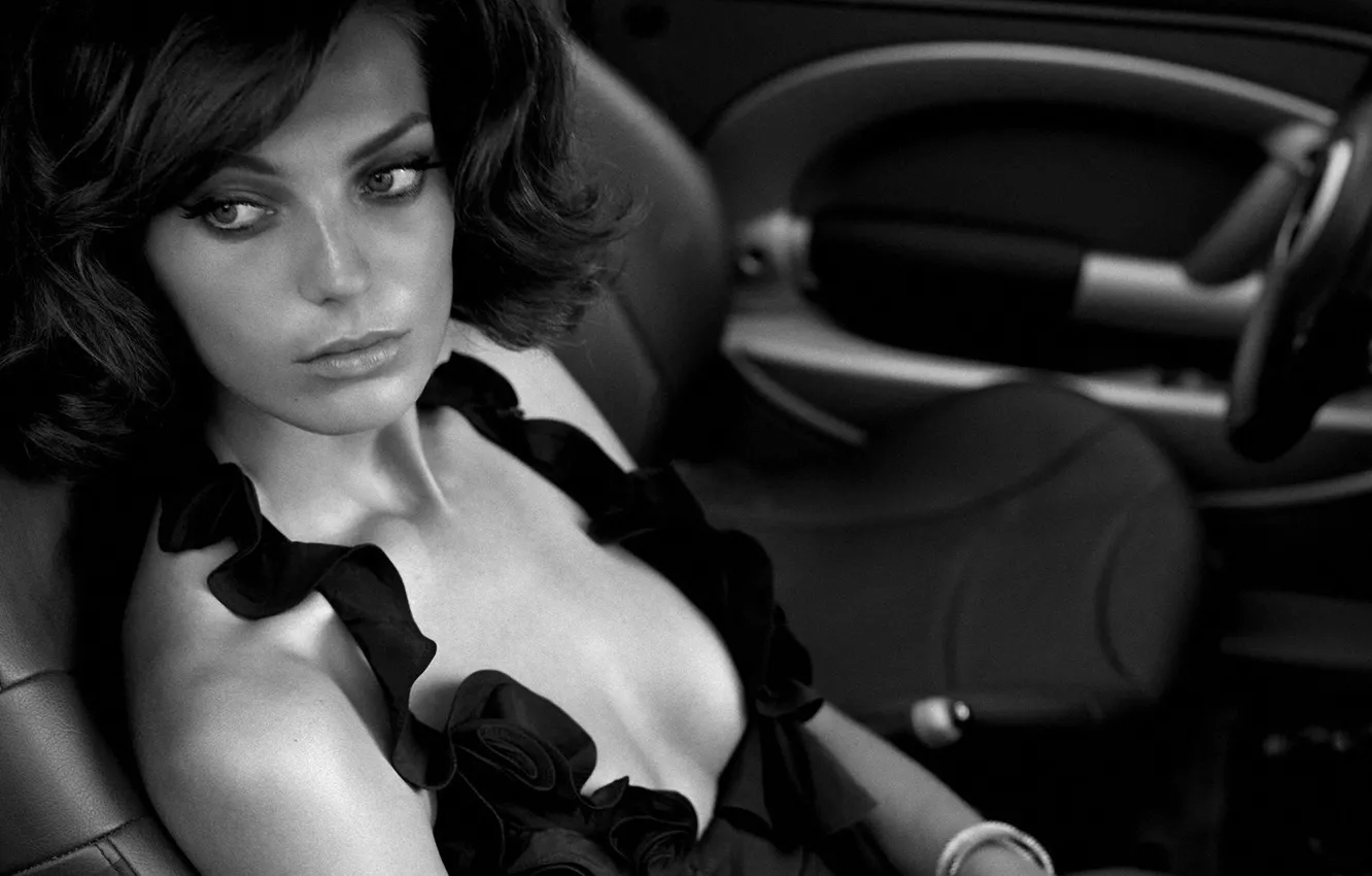Photo wallpaper look, black and white, Steven Meisel, Daria Verbova