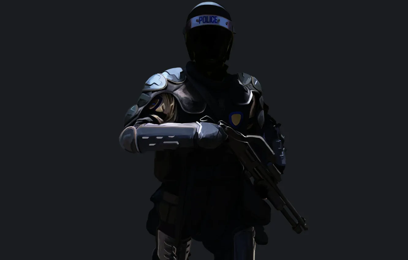 Photo wallpaper weapons, background, art, equipment, police