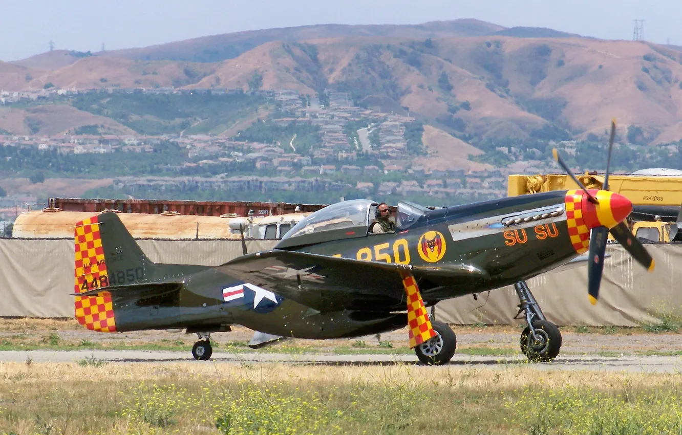 Photo wallpaper fighter, American, North American, during the Second world war, P-51 &ampquot;Mustang&ampquot;