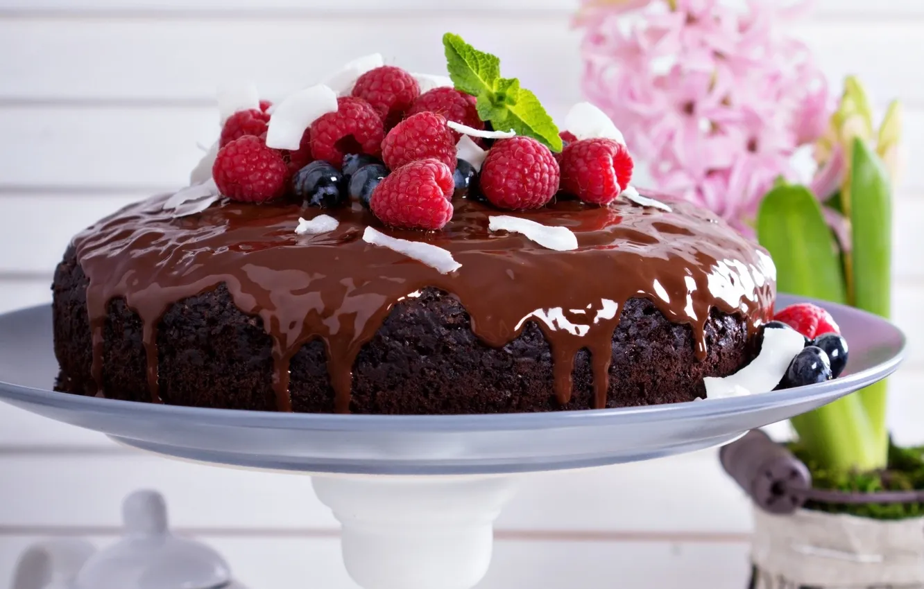 Photo wallpaper holiday, chocolate, cake