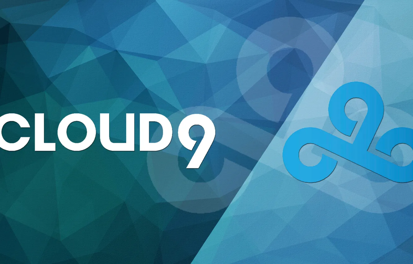 Photo wallpaper blue, bend, paper, csgo, dota 2, cs go, cloud9, polygon