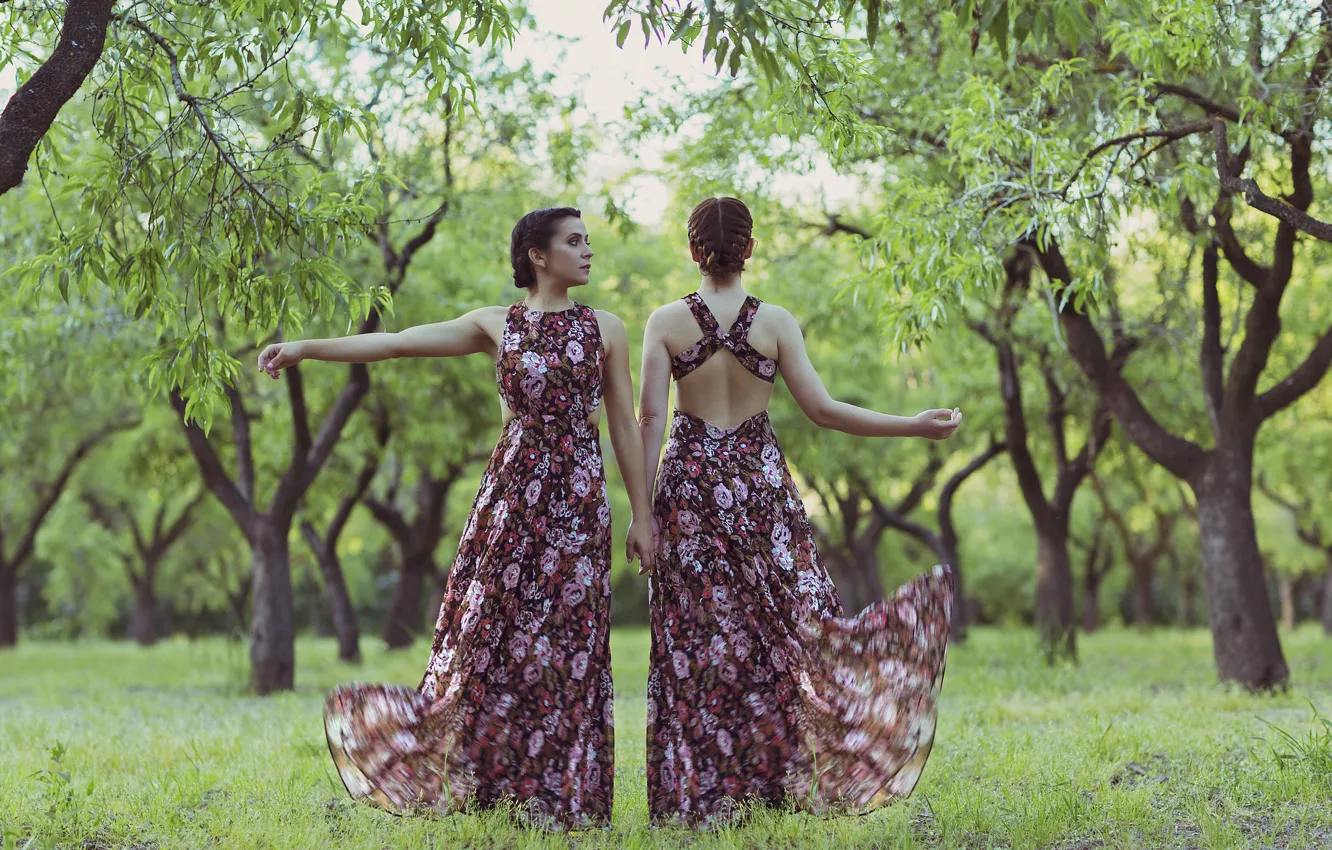 Photo wallpaper girl, nature, style, dress