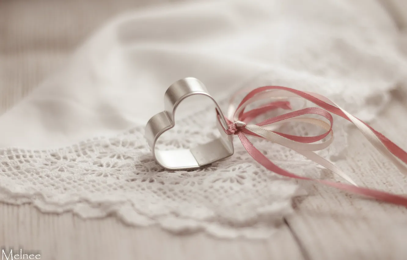 Photo wallpaper heart, tape, shawl