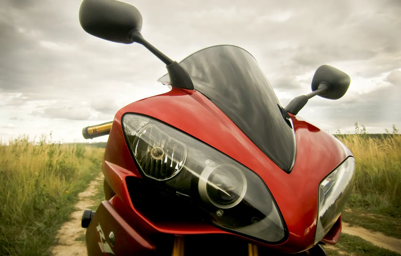 Photo wallpaper Yamaha, YZF-R1, Front view, Dark red