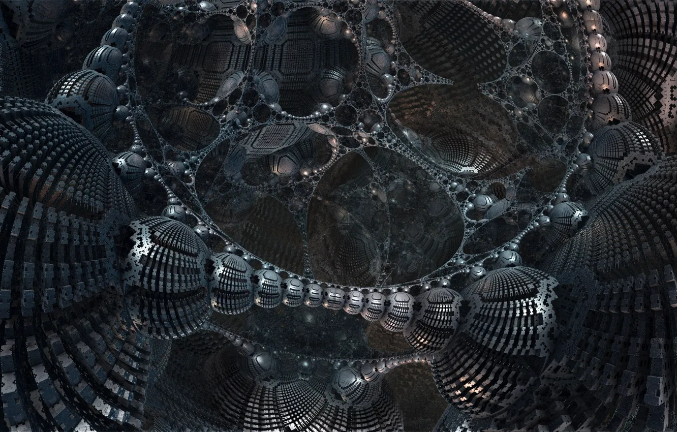 Photo wallpaper metal, abstraction, fiction, design, structure, 3D fractal