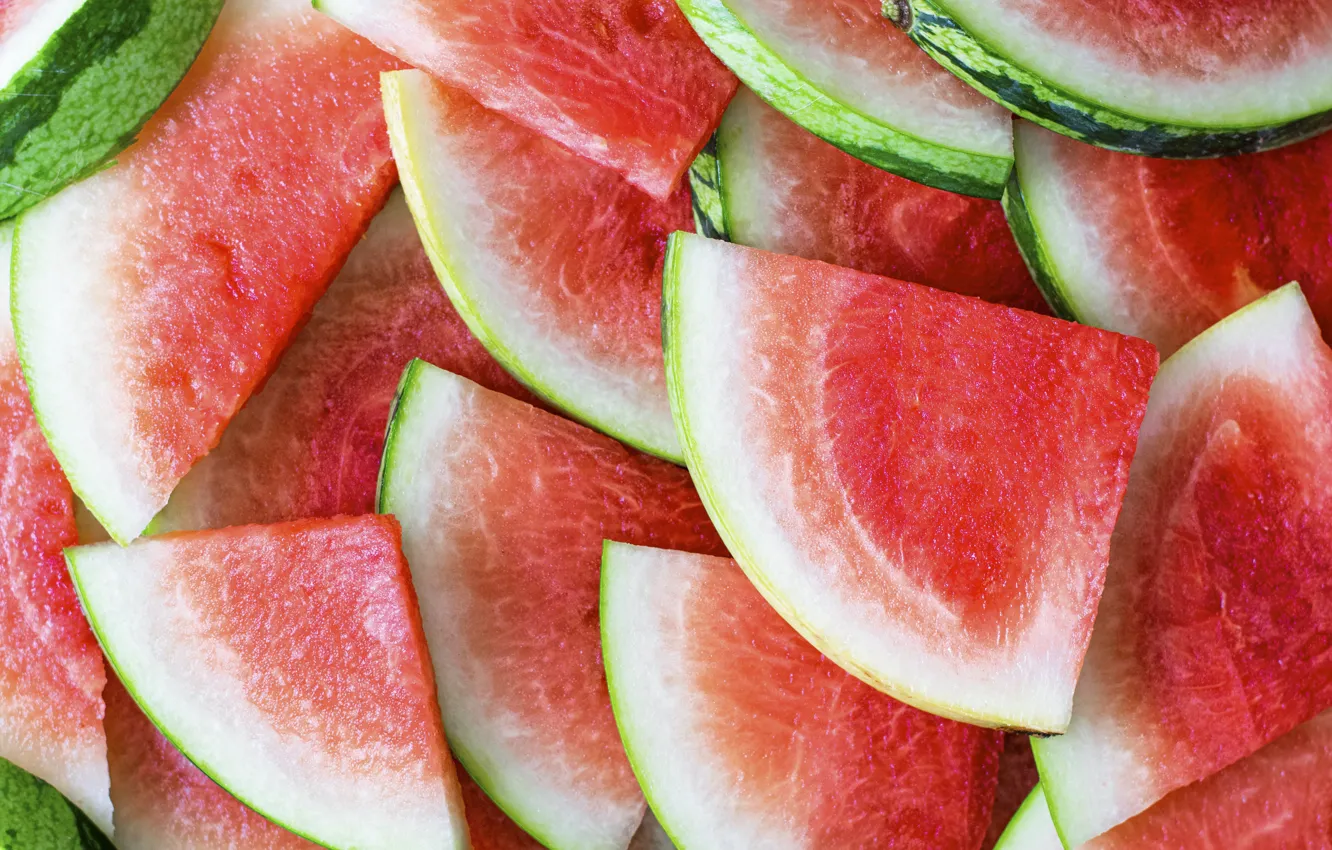 Photo wallpaper watermelon, a lot, slices, slices