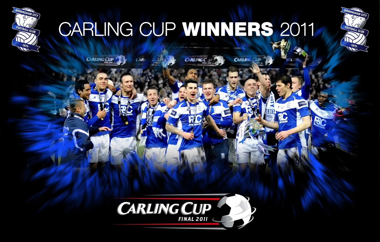 Photo wallpaper wallpaper, football, England, Sport, players, Birmingham City FC, Carling Cup Winners
