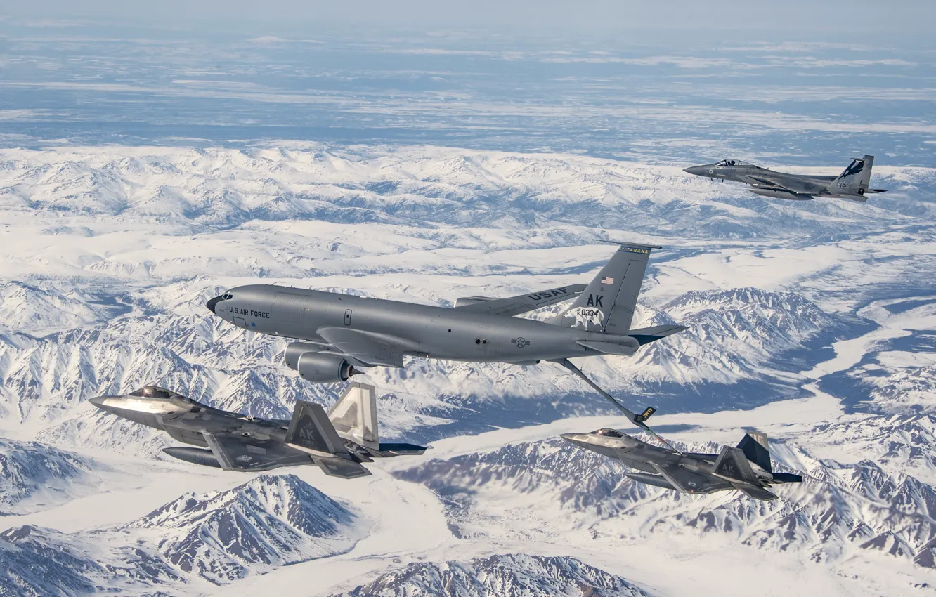 Photo wallpaper UNITED STATES AIR FORCE, McDonnell Douglas F-15 Eagle, military transport aircraft, multi-purpose fighter of the …