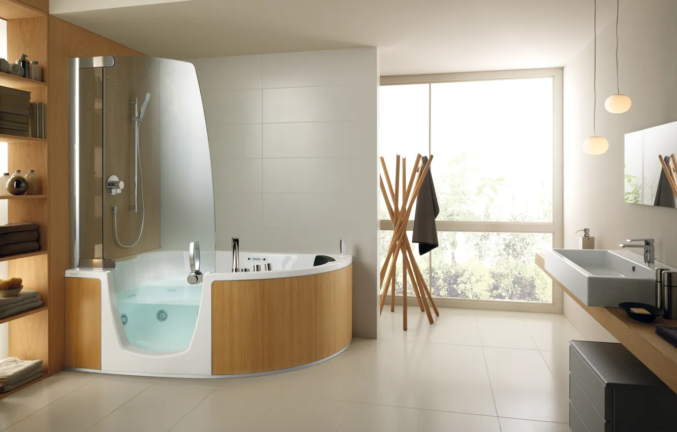 Photo wallpaper design, style, room, interior, bathroom