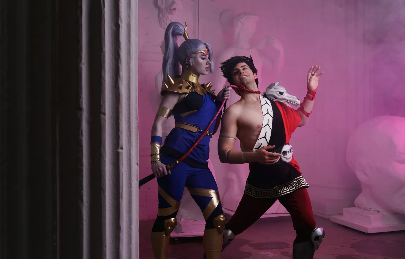 Photo wallpaper girl, costume, guy, two, cosplay, cosplay, scene, Grayson