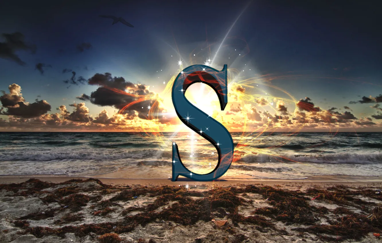 Photo wallpaper sea, text, morning, sun, energy, sunrise, abstraction, shine