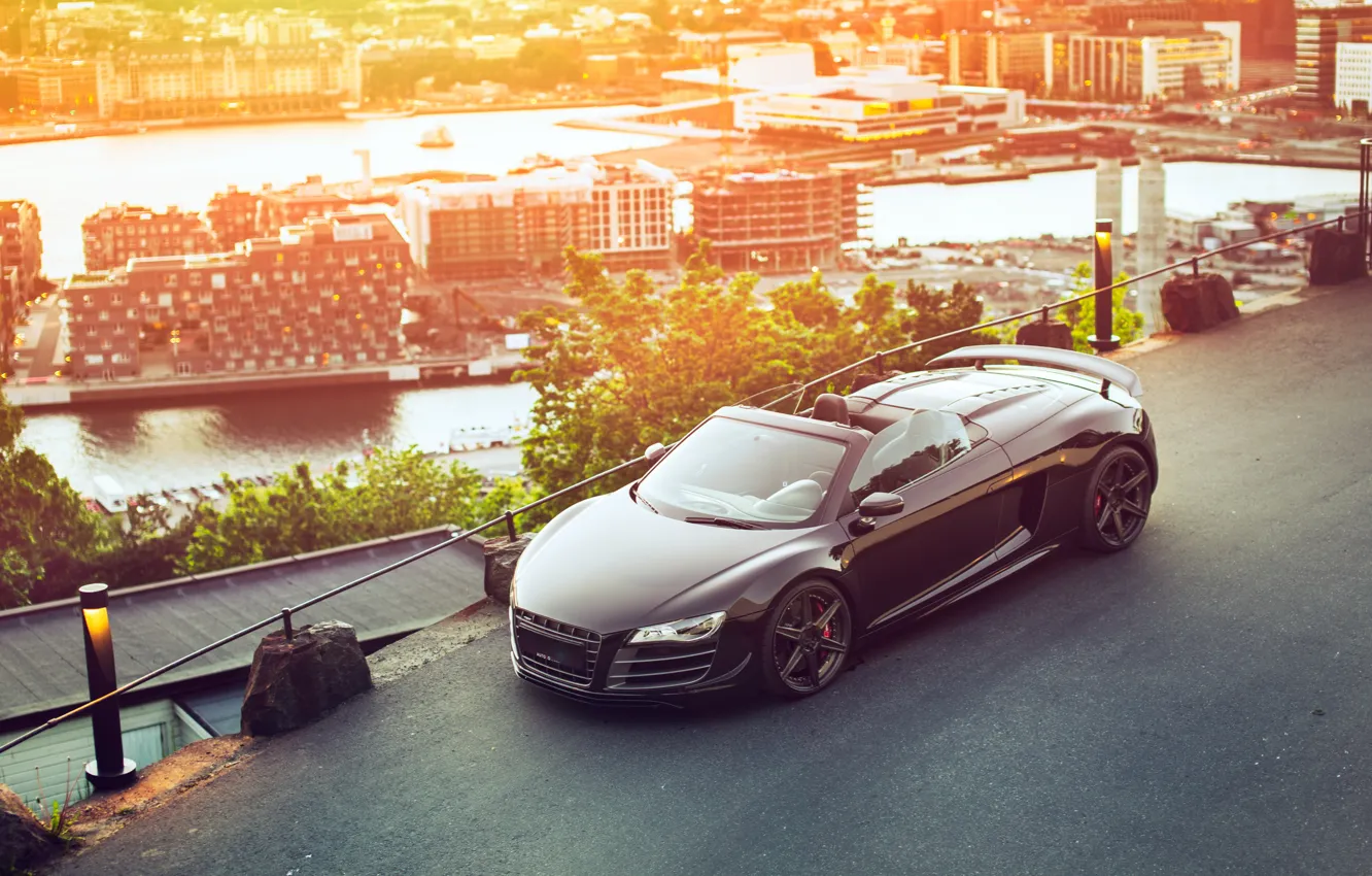 Photo wallpaper car, the city, Audi R8, GT Spyder