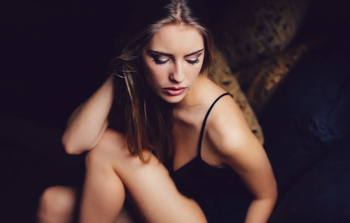 Photo wallpaper girl, face, background, model, David Olkarny