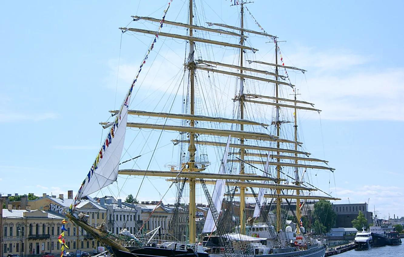 Photo wallpaper sailboat, Kruzenshtern, bark