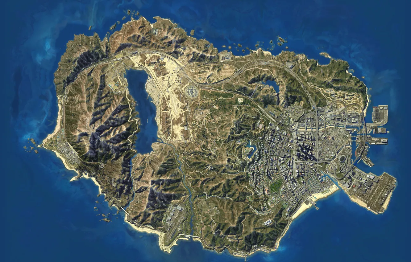 Photo wallpaper Game, Map, GTA 5