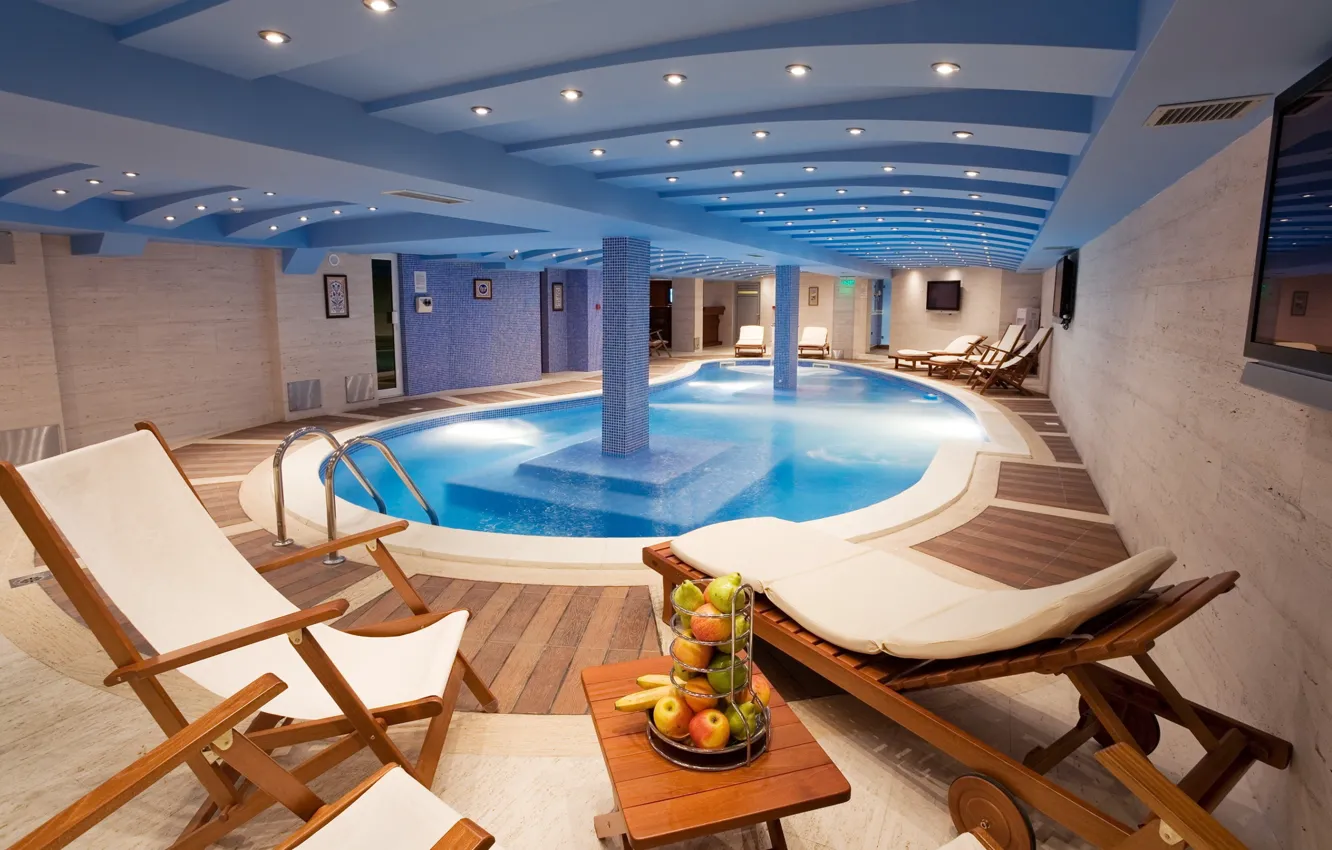 Photo wallpaper design, style, interior, pool, the room