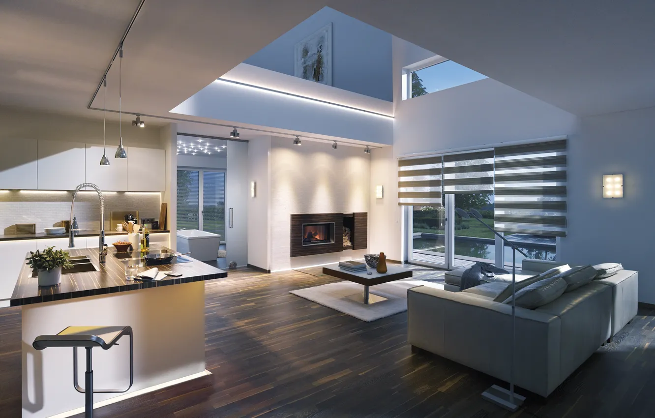 Photo wallpaper design, interior, villa, living space