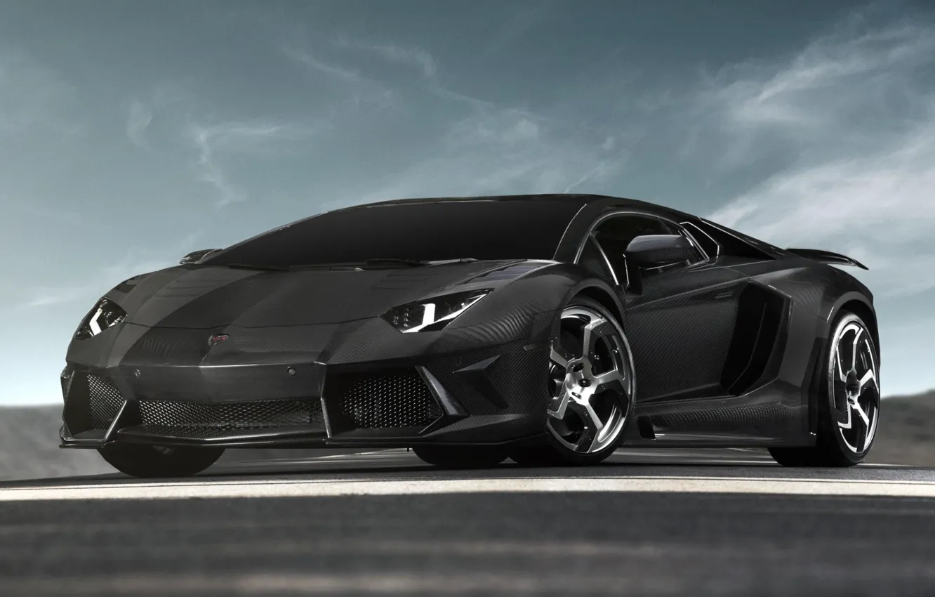 Photo wallpaper the sky, background, tuning, Lamborghini, supercar, carbon, tuning, the front