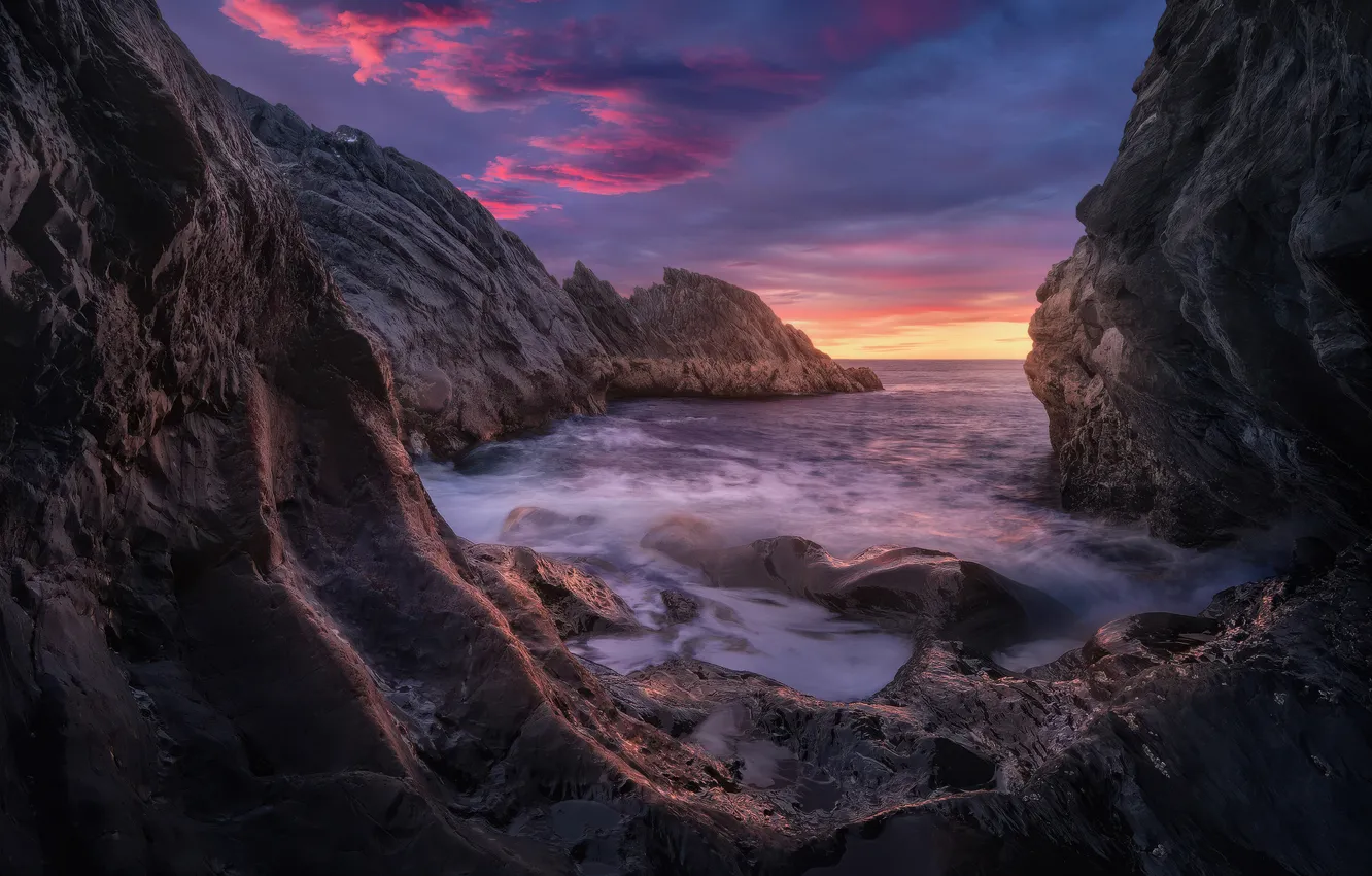 Photo wallpaper nature, rocks, horizon