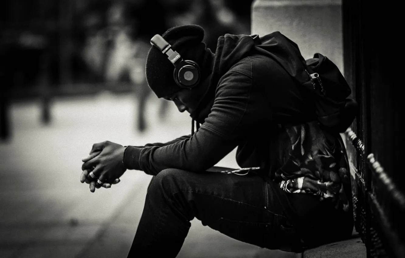 Photo wallpaper Music, loneliness, thinking