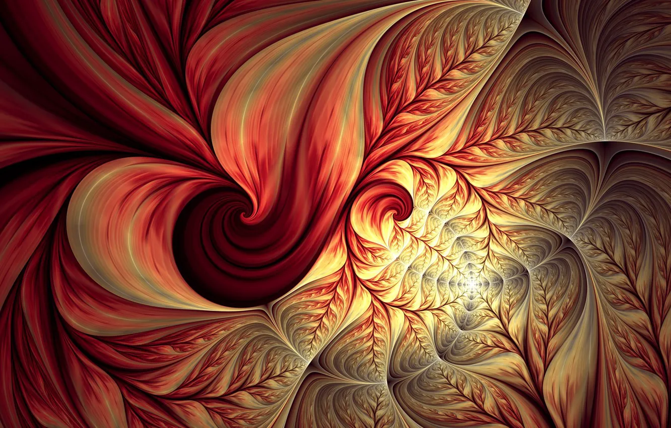 Photo wallpaper leaves, abstraction, pattern, fractal