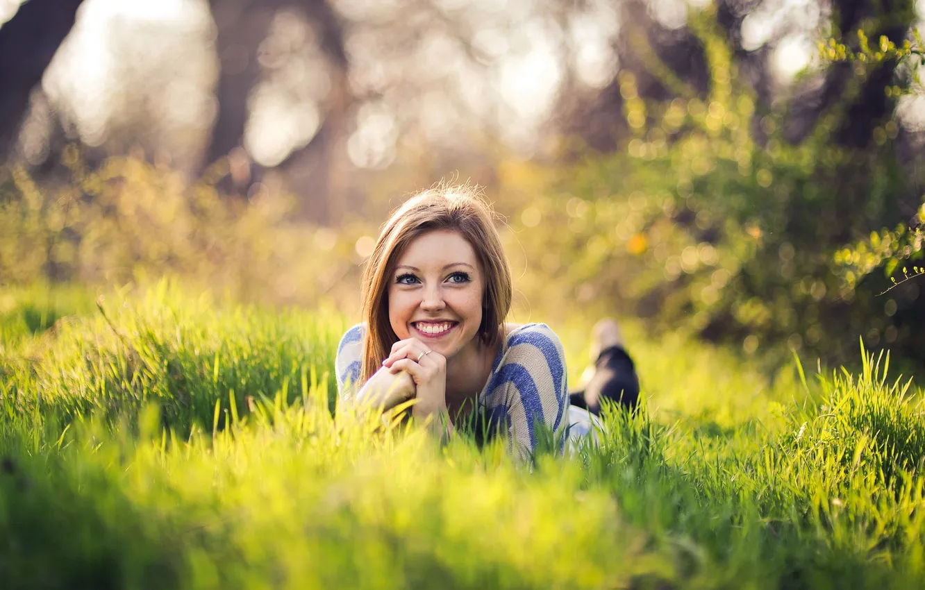 Photo wallpaper girl, smile, mood