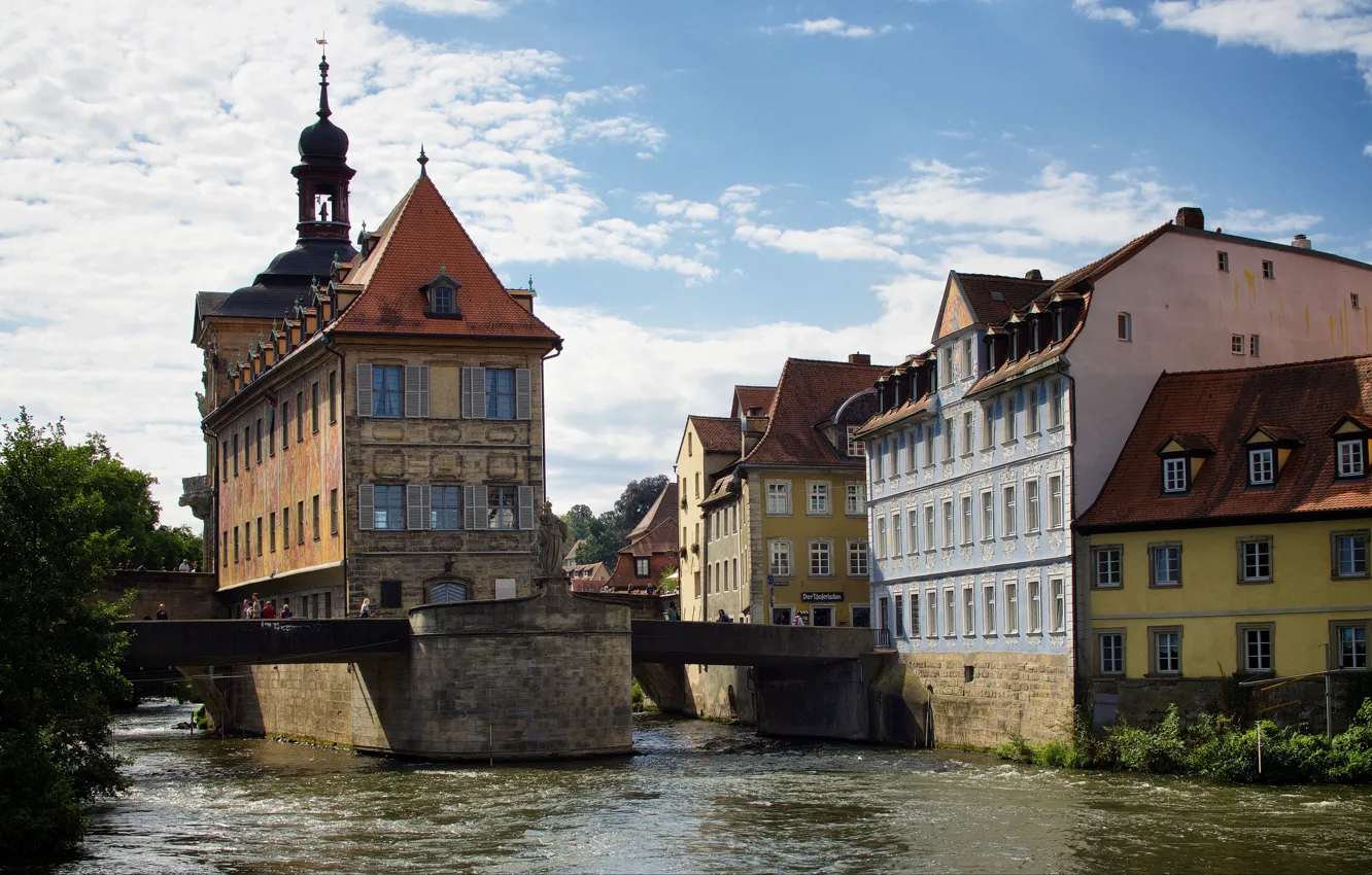 Photo wallpaper bridge, river, Germany, Bayern, Bamberg