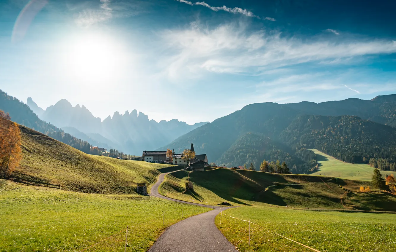 Photo wallpaper road, Europe, mountains, The Alps