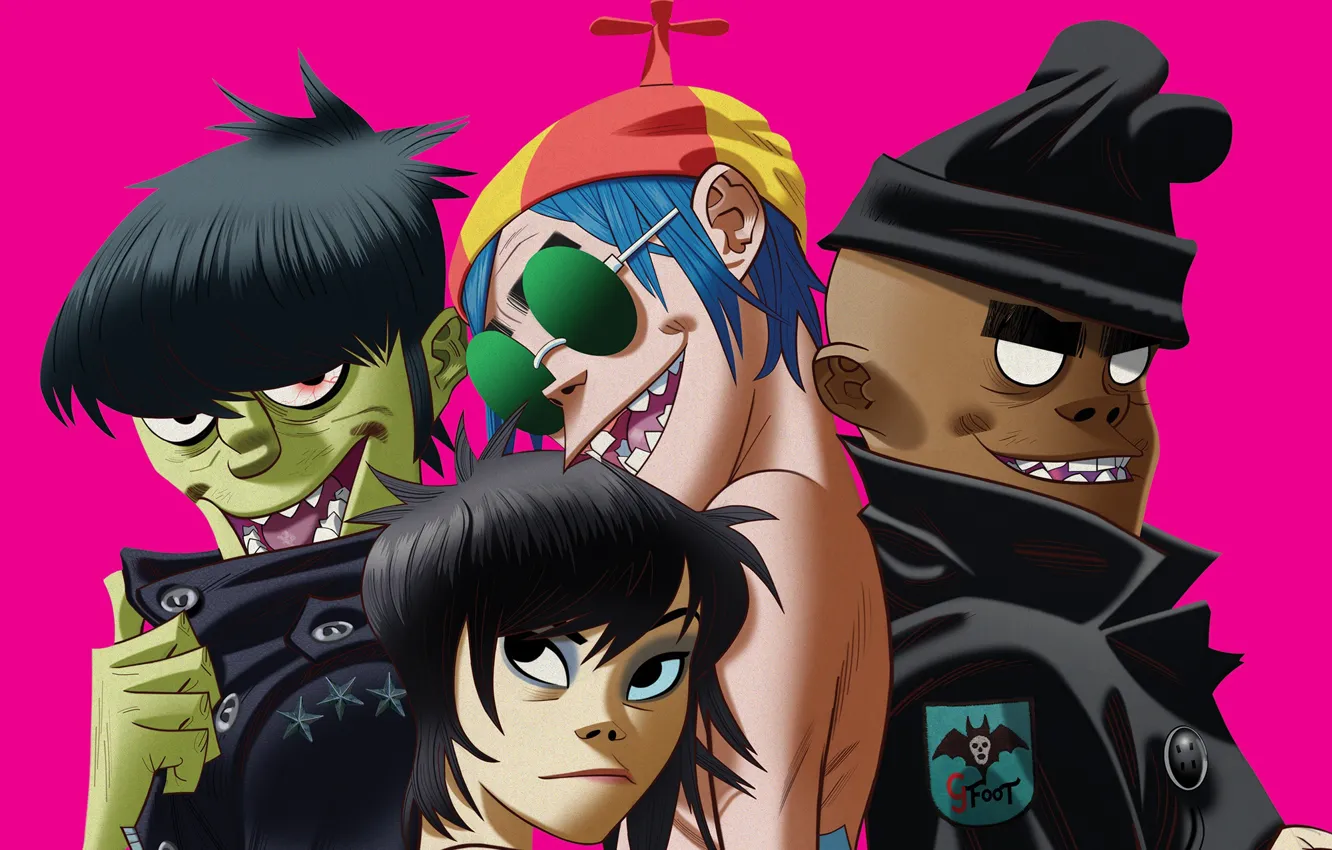 Photo wallpaper style, music, group, gorillaz, Russel Hobbs, noodle, noodle, Jamie Hewlett