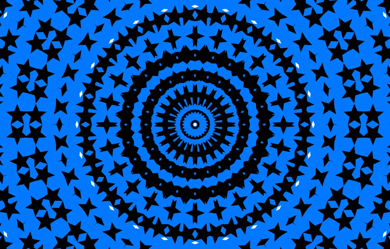 Photo wallpaper blue, pattern, round, kaleidoscope