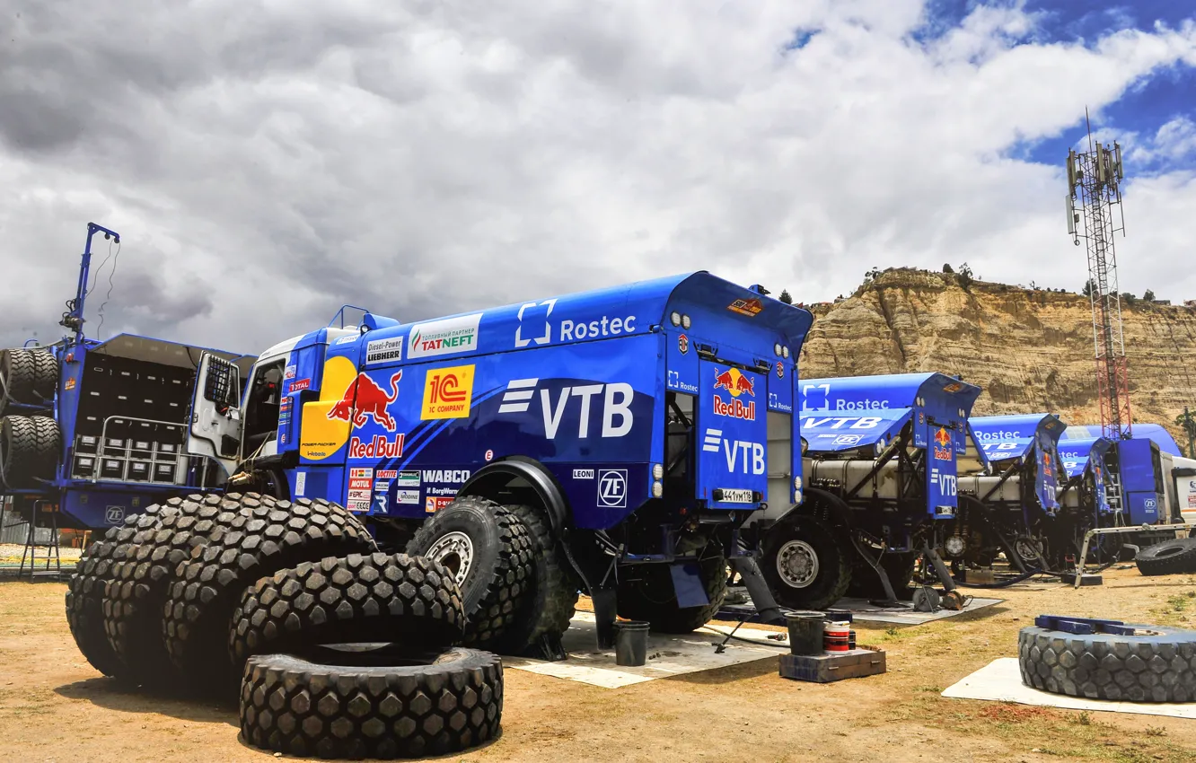 Photo wallpaper speed, Truck, Master, tires, Russia, Kamaz, Rally, Dakar