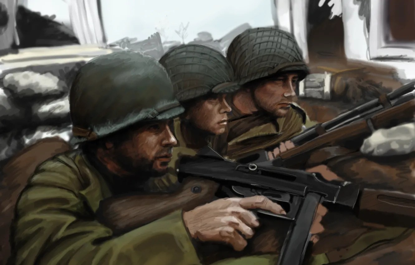 Photo wallpaper soldiers, Tom Hanks, Saving private Ryan, Saving Private Ryan