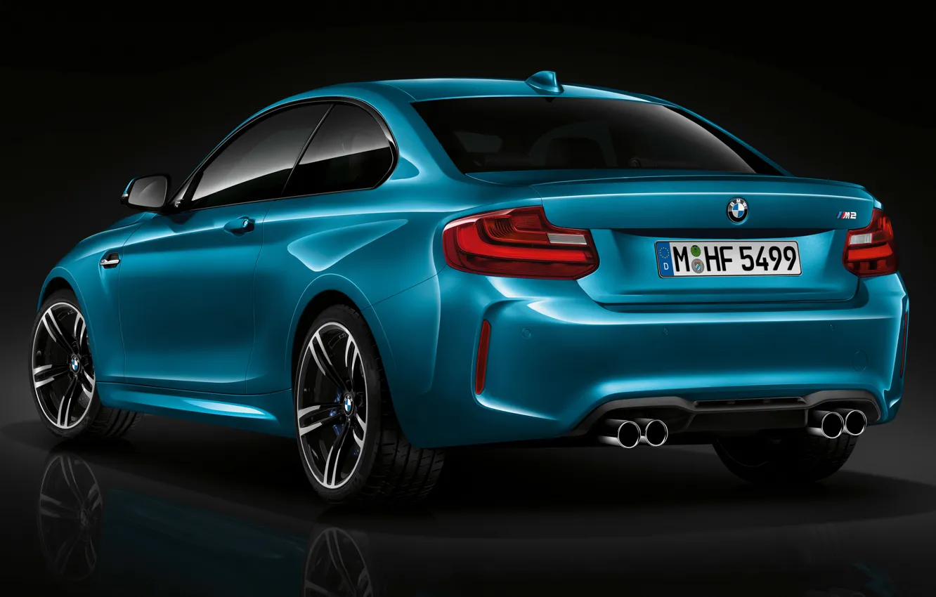 Photo wallpaper BMW, Blue, Coupe, Back, View, (2015)