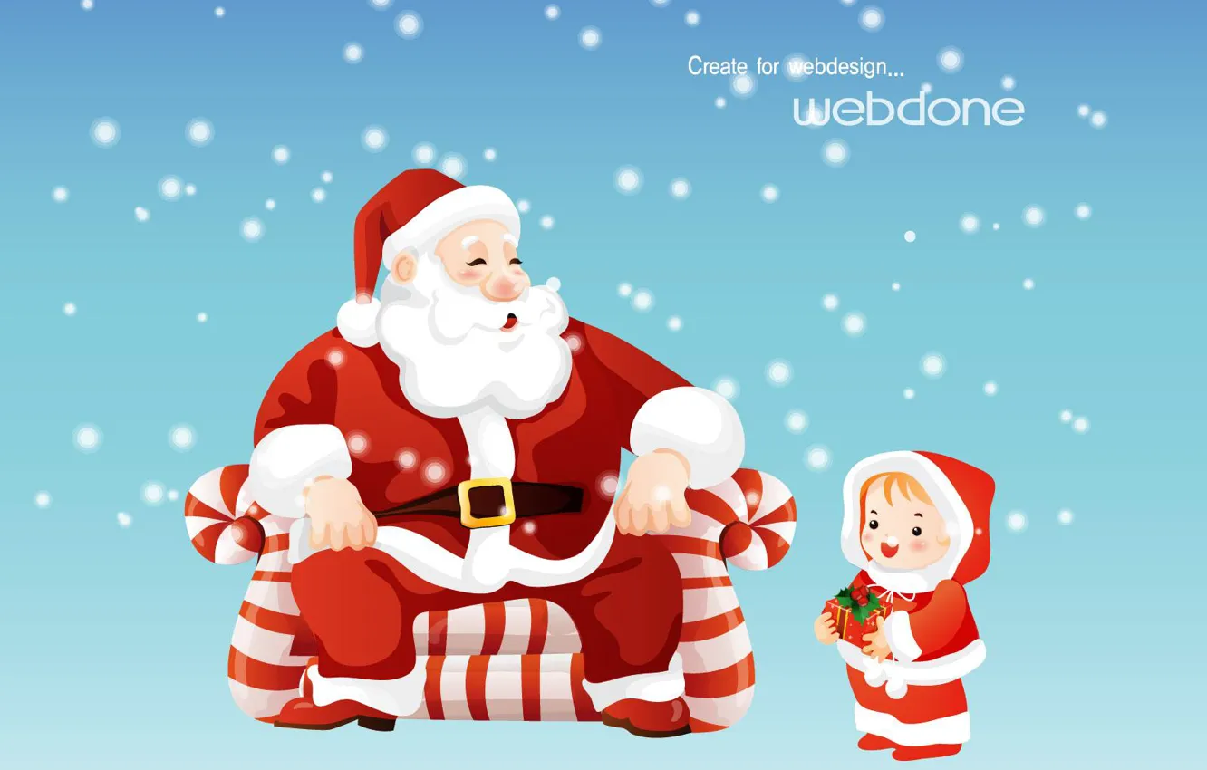Photo wallpaper winter, snow, childhood, gift, new year, tale, Christmas, Santa Claus