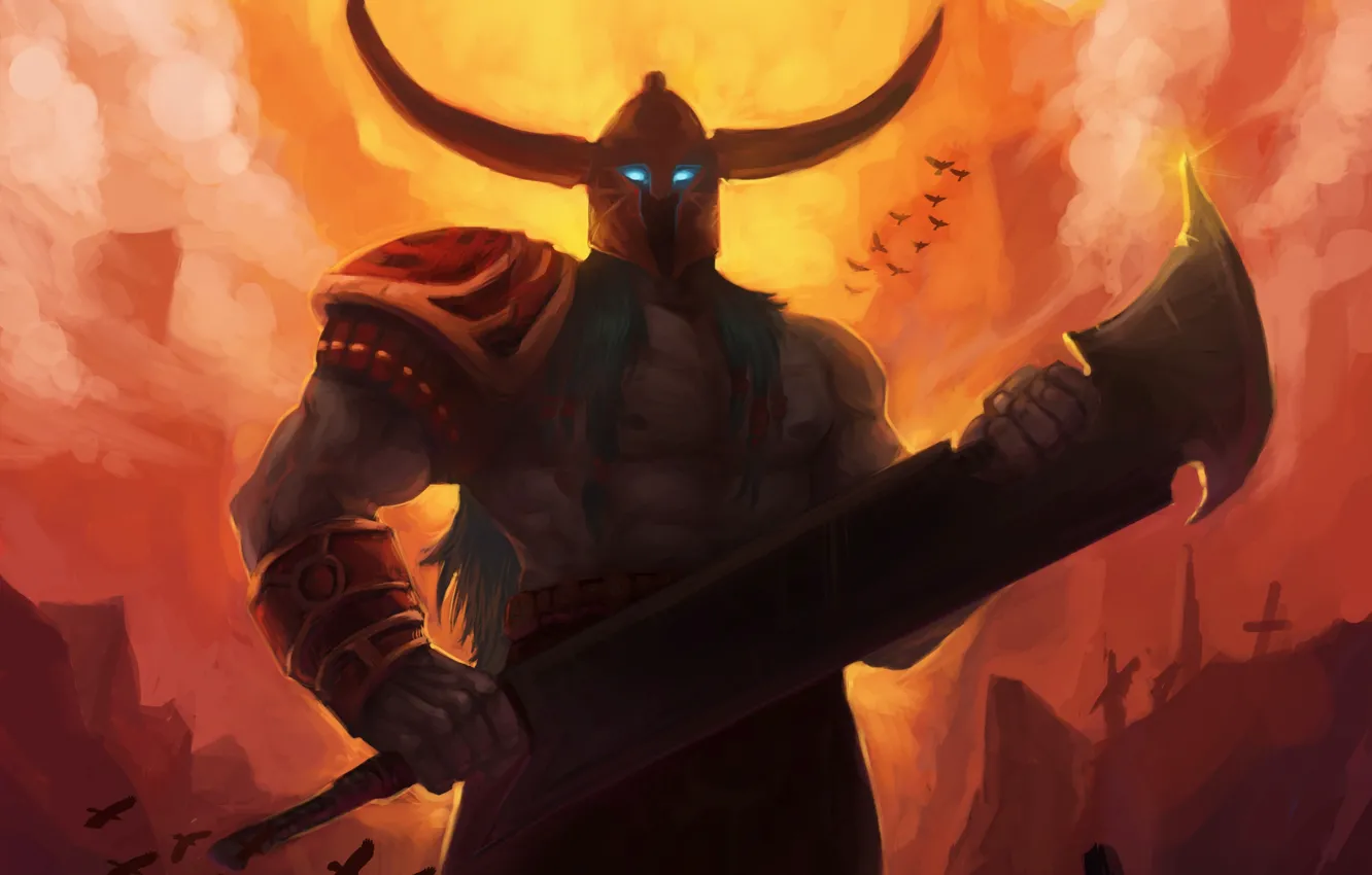 Photo wallpaper lights, weapons, bird, smoke, giant, art, giant, MoshYong